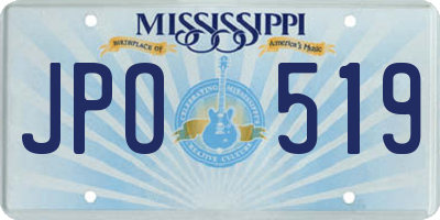 MS license plate JPO519