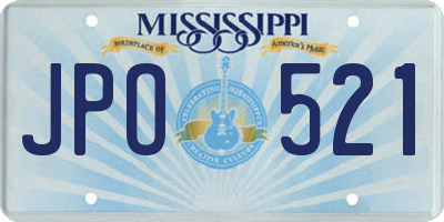 MS license plate JPO521