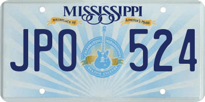 MS license plate JPO524