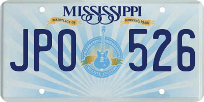 MS license plate JPO526