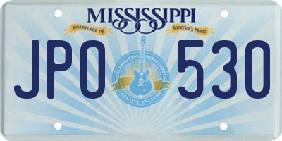 MS license plate JPO530