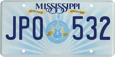 MS license plate JPO532