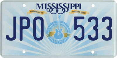 MS license plate JPO533