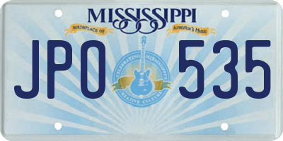 MS license plate JPO535