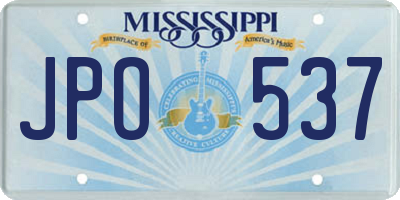 MS license plate JPO537