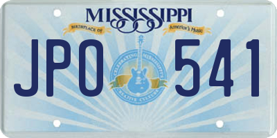 MS license plate JPO541