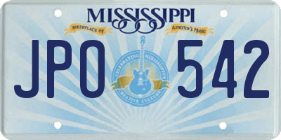 MS license plate JPO542