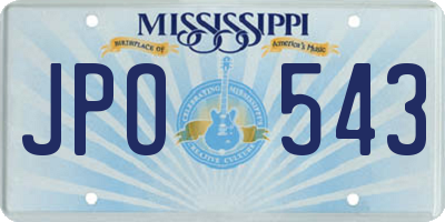 MS license plate JPO543