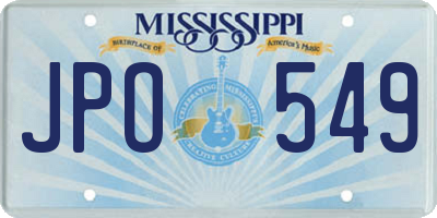 MS license plate JPO549