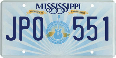 MS license plate JPO551
