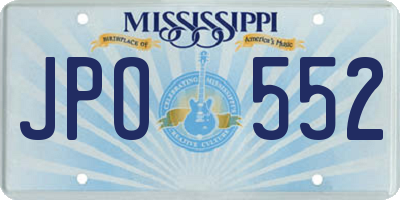 MS license plate JPO552