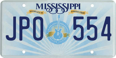 MS license plate JPO554