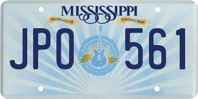 MS license plate JPO561