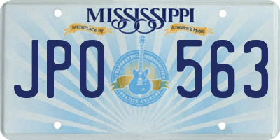 MS license plate JPO563