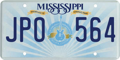 MS license plate JPO564