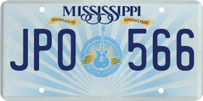 MS license plate JPO566
