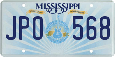 MS license plate JPO568