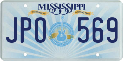 MS license plate JPO569