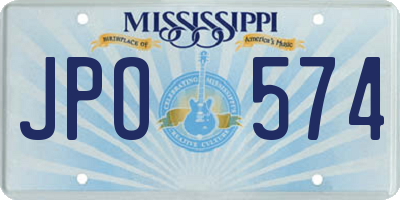 MS license plate JPO574