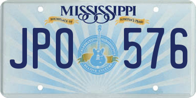MS license plate JPO576