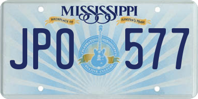 MS license plate JPO577