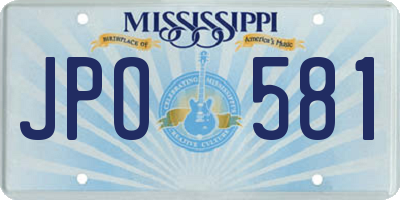 MS license plate JPO581