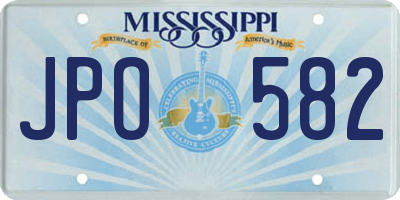 MS license plate JPO582