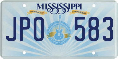 MS license plate JPO583