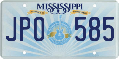 MS license plate JPO585