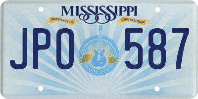 MS license plate JPO587