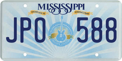 MS license plate JPO588