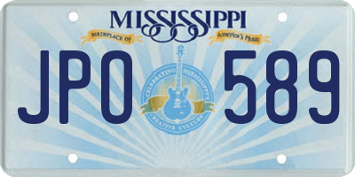 MS license plate JPO589