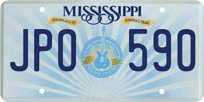 MS license plate JPO590