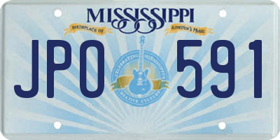 MS license plate JPO591