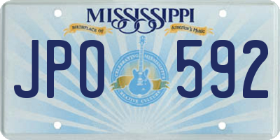 MS license plate JPO592