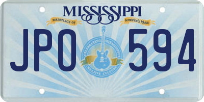 MS license plate JPO594