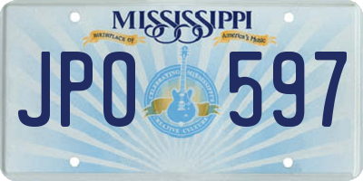 MS license plate JPO597