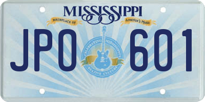 MS license plate JPO601