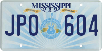 MS license plate JPO604