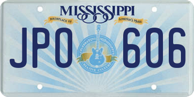 MS license plate JPO606