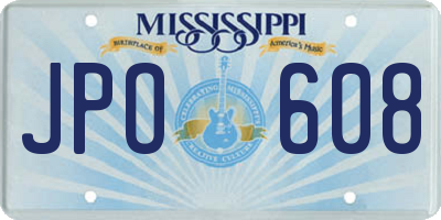 MS license plate JPO608