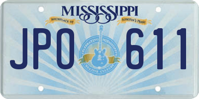 MS license plate JPO611