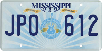 MS license plate JPO612