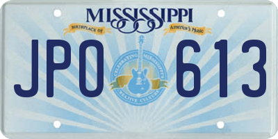 MS license plate JPO613