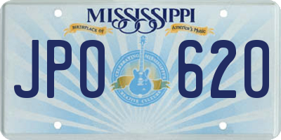 MS license plate JPO620