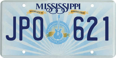 MS license plate JPO621