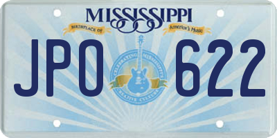 MS license plate JPO622