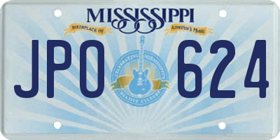 MS license plate JPO624