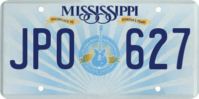 MS license plate JPO627