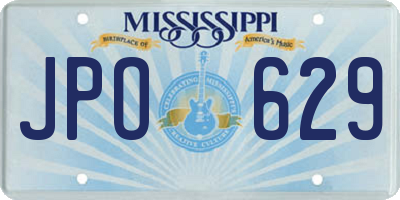 MS license plate JPO629